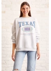 Şardonlu Texas Sweatshirt Gri