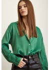 Saten Gömlek Benetton Yeşili