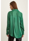 Saten Gömlek Benetton Yeşili