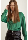Saten Gömlek Benetton Yeşili