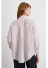 Simetrik Çizgili Gömlek Bordo