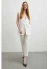 Skinny Kumaş Pantolon Ekru