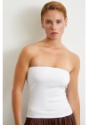 Straplez Top Beyaz