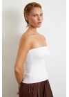 Straplez Top Beyaz