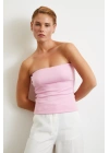 Straplez Top Pembe