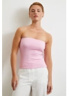 Straplez Top Pembe