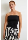 Straplez Top Siyah