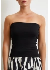 Straplez Top Siyah