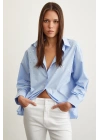 Taş Detaylı Gömlek Mavi
