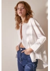 Tek Cepli Pamuklu Gömlek Beyaz