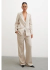 Tek Düğmeli Blazer Ceket Bej