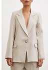 Tek Düğmeli Blazer Ceket Bej