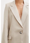 Tek Düğmeli Blazer Ceket Bej