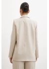 Tek Düğmeli Blazer Ceket Bej