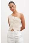 Tek Omuzlu Yelek Bej