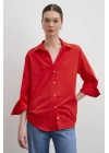 V Yaka Enigma Gömlek Kırmızı
