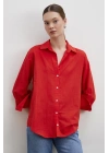 V Yaka Enigma Gömlek Kırmızı