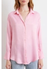 Viskon Saten Gömlek Pembe