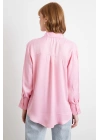 Viskon Saten Gömlek Pembe