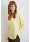 Viskon Saten Gömlek Sarı