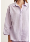 Yarasa Kol Keten Gömlek Lila
