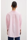 Yırtmaçlı Fakir Kol Gömlek Pembe