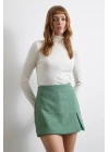Yırtmaçlı Şort Etek Yeşil