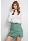 Yırtmaçlı Şort Etek Yeşil