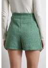 Yırtmaçlı Şort Etek Yeşil