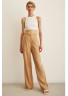 Yüksek Bel Geniş Paça Pantolon Camel
