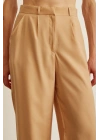 Yüksek Bel Geniş Paça Pantolon Camel