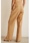 Yüksek Bel Geniş Paça Pantolon Camel