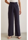 Yüksek Bel Geniş Paça Pantolon Lacivert