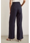 Yüksek Bel Geniş Paça Pantolon Lacivert