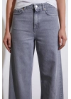 Yüksek Bel Wide Leg Jean Füme