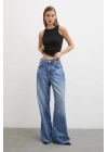Yüksel Bel Bol Paça Jean Mavi