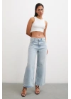 Yüksel Bel Geniş Paça Salaş Jean Buz Mavisi