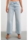 Yüksel Bel Geniş Paça Salaş Jean Buz Mavisi
