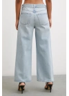 Yüksel Bel Geniş Paça Salaş Jean Buz Mavisi