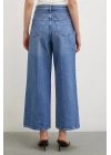Yüksel Bel Geniş Paça Salaş Jean Mavi