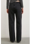 Yüksel Bel Wide Leg Jean Siyah