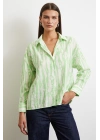 Zebra Desen Modal Gömlek Yeşil