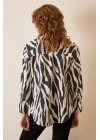 Zebra Desen Modal Gömlek Zebra Desen/Siyah