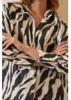 Zebra Desen Modal Gömlek Zebra Desen/Siyah