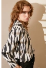 Zebra Desen Modal Gömlek Zebra Desen/Siyah