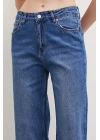 Yüksel Bel Wide Leg Jean Mavi