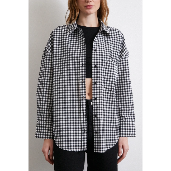 Ekoseli Gömlek Siyah