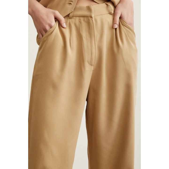 Geniş Paça Pantolon Camel