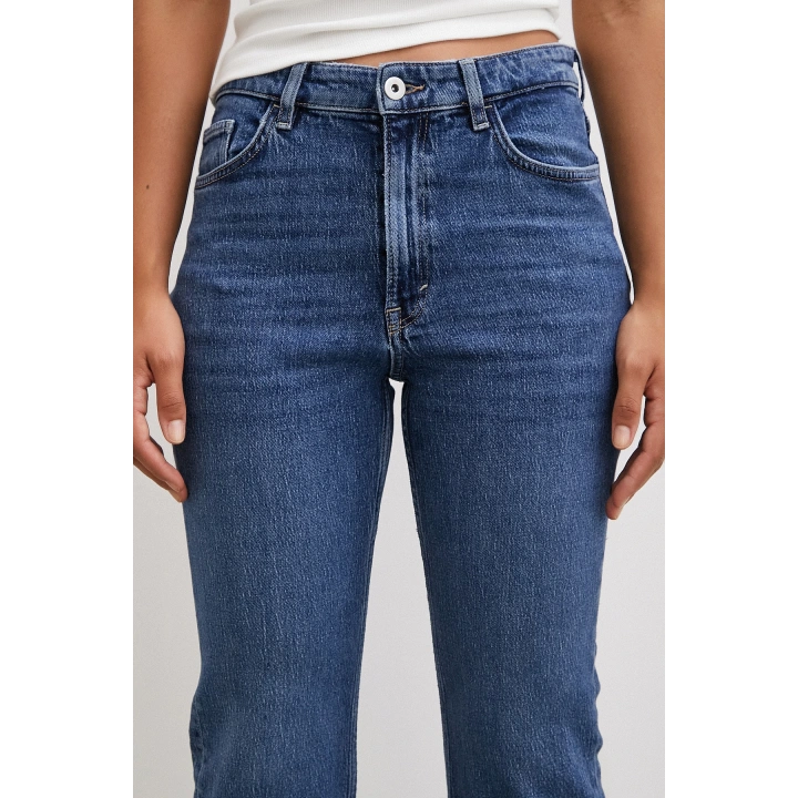 Yüksek Bel Regular Fit Jean Mavi