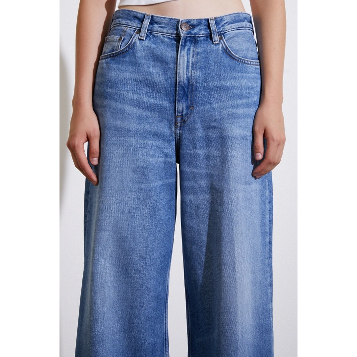 Yüksel Bel Baggy Jean Mavi